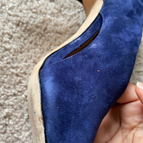 Halston! Blue suede designer stilettos sandals - Picture 5 of 16